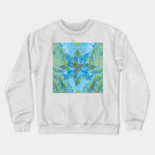 Abstract Digital Art in Blue and Green Tones Crewneck Sweatshirt